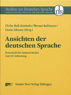 cover image of Ansichten der deutschen  Sprache